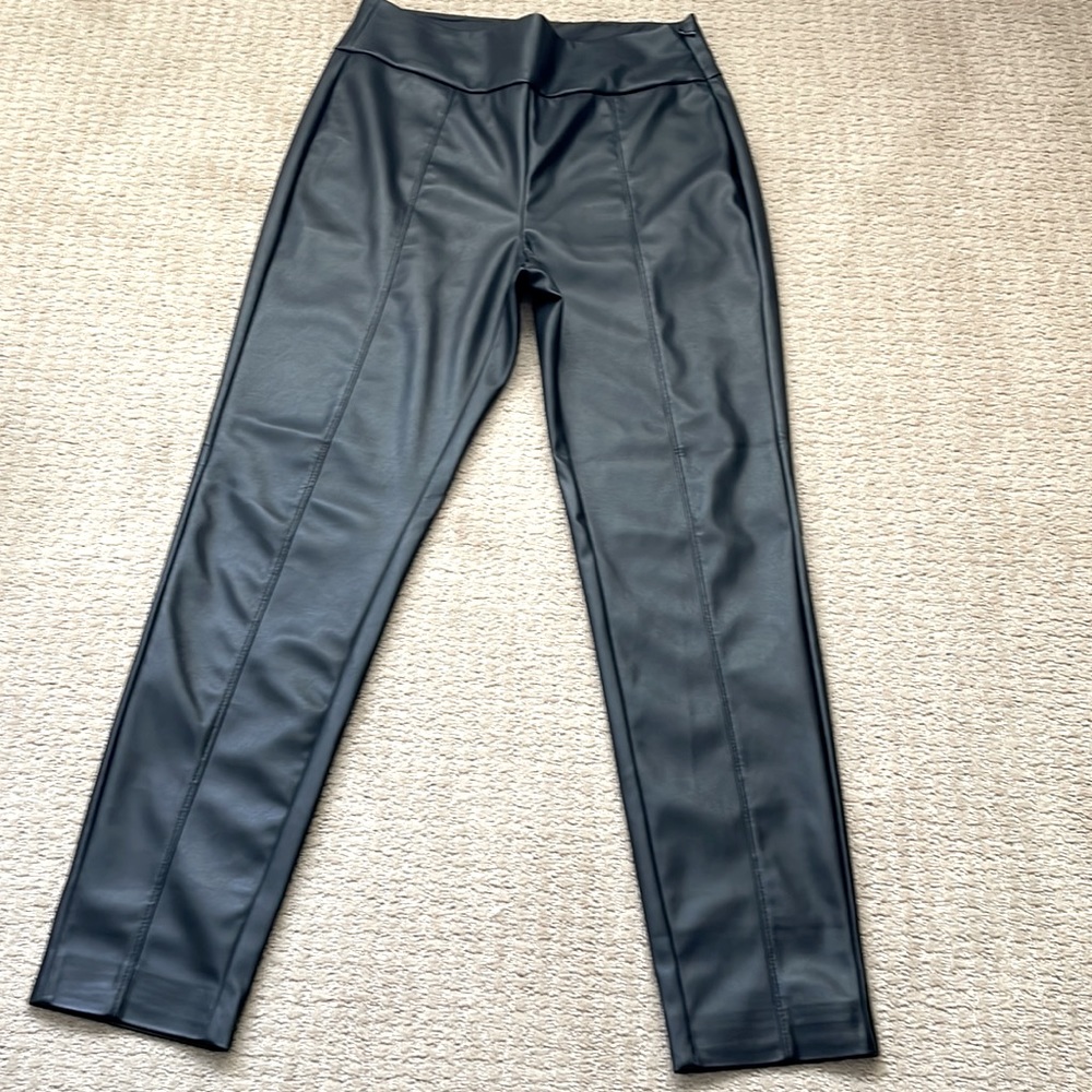 Faux-Leather High-Waist Slim Ankle Pant - 28 "